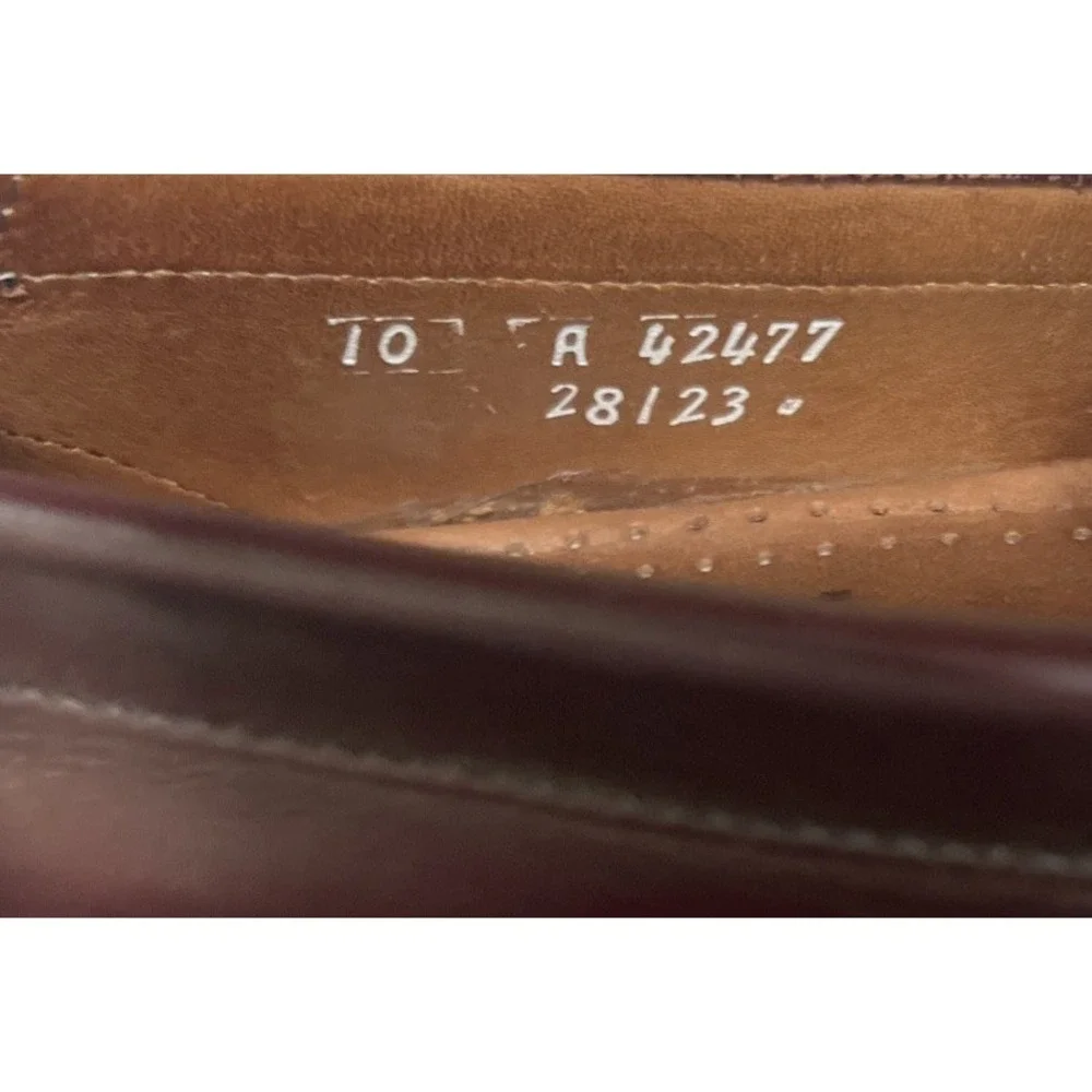 ALLEN EDMONDS Walden Burgundy 42477 Leather Penny Loafer Dress Shoes Size 10